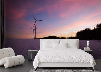 Sunset windmill Wall mural