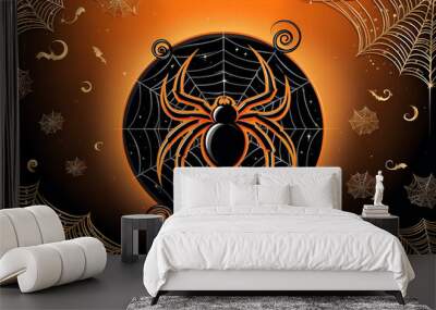 Discover delightful and spooky spider art made for Halloween decorations and fun Wall mural