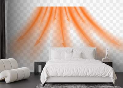 Hot air flow from air conditioner. Propagation of heat waves with direction. 3d vector Wall mural