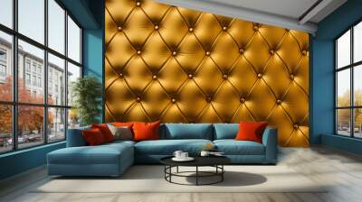 Processed collage of furniture upholstery with deep diamond pattern and buttons texture Wall mural