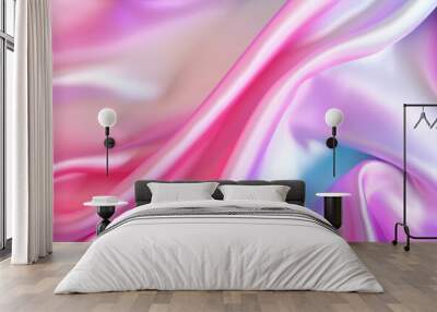 Processed collage of Iridescent fabric trendy cloth holographic texture. Background for banner Wall mural