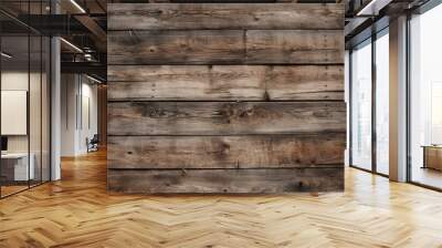 Processed collage of old retro wooden wall surface texture. Background for banner, backdrop Wall mural