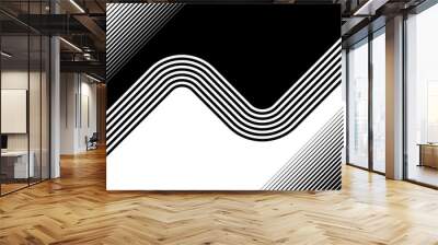 Transition from black to white with a modern striped pattern of retro lines. A pattern of parallel lines. Modern sports vector background for covers, ads, videos, games. With space for text. Arrows Wall mural