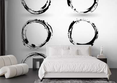 Vector ink grunge circle frames Wall mural