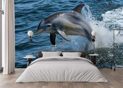 dolphin is jumping out of the water Wall mural