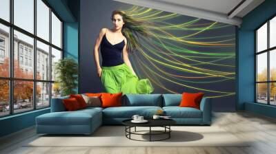 colored hair Wall mural