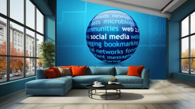 social media bowl Wall mural