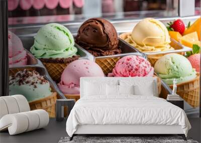 An ice cream shop window. Commercial photography Wall mural