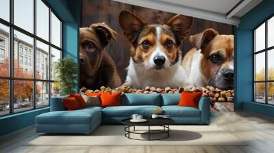 High-quality food for cats and dogs. Promotional photo. Wall mural