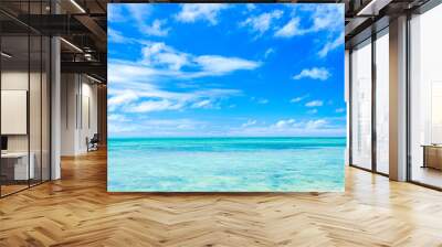 blue sky and white sand beach. Wall mural