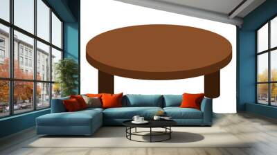 Round wooden table. Japanese Showa era furniture concept. Wall mural