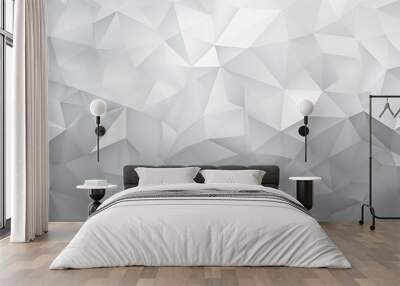 Abstract geometric background with seamless polygonal mosaic gradient texture in white and gray colors. Wall mural