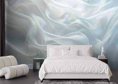 Abstract white wave texture background Wall mural