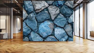 Background made of gray and blue stones Wall mural