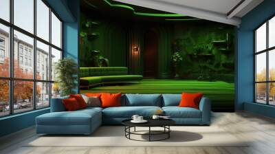 background with a green room Wall mural