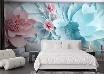 High-quality floral wallpaper for living room decor. Wall mural