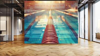 Lanes in a competitive swimming pool Wall mural