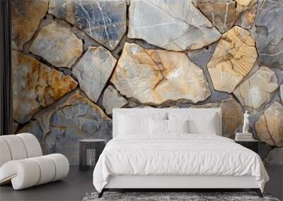 Marble pattern on a stone wall for a natural background . Wall mural