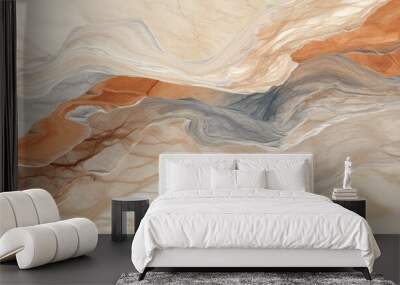 Marble pattern on background of wall tiles design. Wall mural