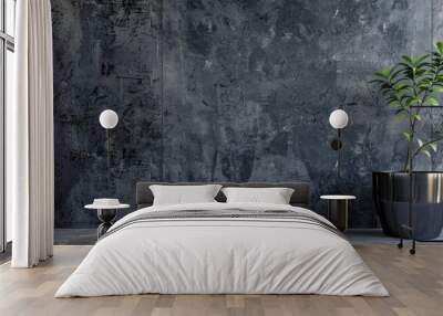 Retro black concrete wallpaper with vintage patterns. Wall mural