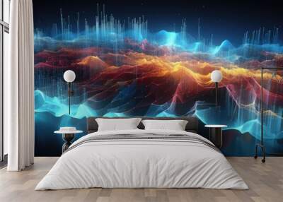 Spains extensive data is visually depicted through a futuristic infographic showcasing the complex nature of the information in a visually appealing manner using 3D illustration Wall mural