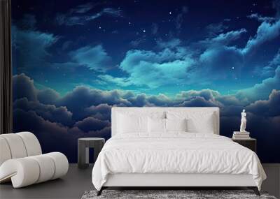 Starry sky with clouds at night Wall mural