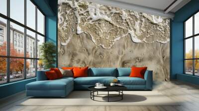 Top view of wet beach sand texture Wall mural