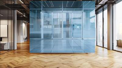 Vacant office building glass door with blank area Wall mural