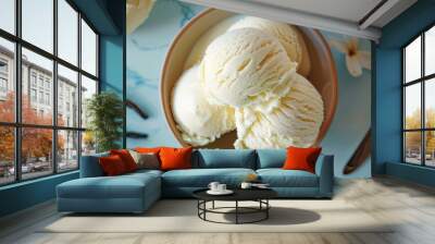 Vanilla Ice Cream from Above Wall mural