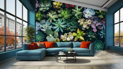 garden flowers. small garden flowers close-up. Wall mural