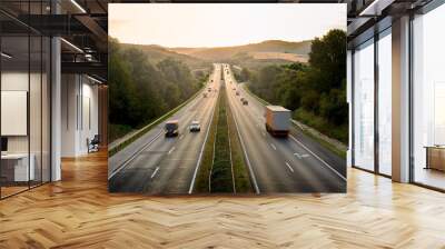 long exposure photo of traffic on the move Wall mural