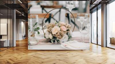 wedding reception table setting Wall mural