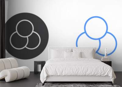 Filters icon Flat set in black and white color Wall mural