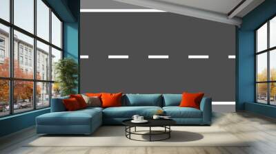 Two lane road, vector, view from above Wall mural