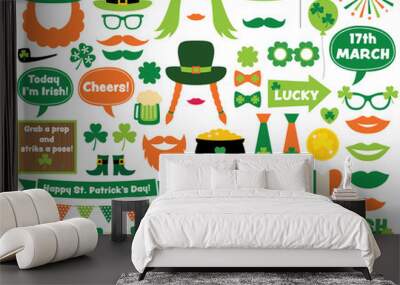 St. Patrick's Day design elements and photo booth props  Wall mural