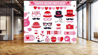 Valentine’s Day vector clip art collection Wall mural