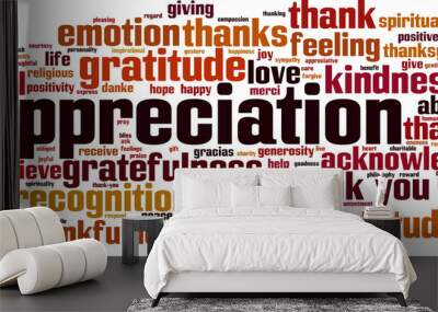 Appreciation word cloud Wall mural