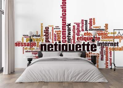 Netiquette word cloud Wall mural