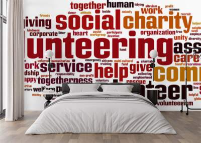 Volunteering word cloud concept. Vector illustration Wall mural