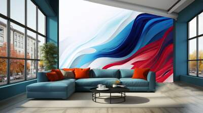 Abstract red white and blue patriotic background created with Generative AI technology Wall mural