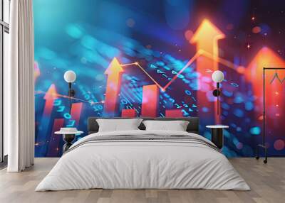 Arrow Abstract Upward Motion Background Wall mural