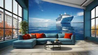 Cruse ship at sea created with Generative AI technology Wall mural