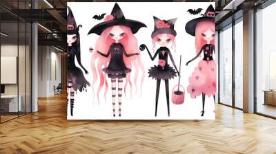 Witches created with Generative AI technology Wall mural