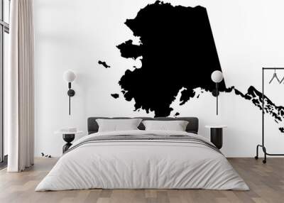 State of Alaska Silhouette Outline Graphic Design with Transparent Background	 Wall mural