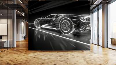 B/W Car render Wall mural