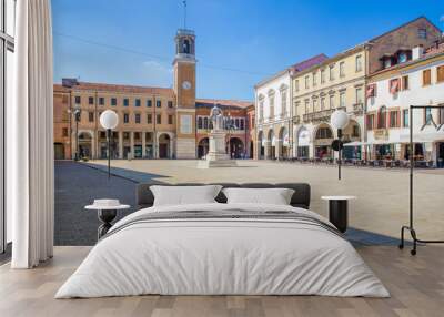 Italian town of Rovigo with Vittorio Emanuele square in a summer sunny day Wall mural