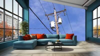 Utility Pole & distribution transformer Wall mural