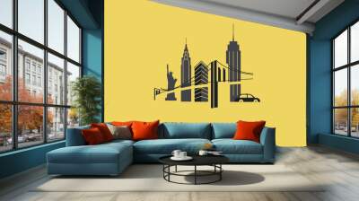 New York city art design concept. Minimalist flat vector illustration.  Wall mural