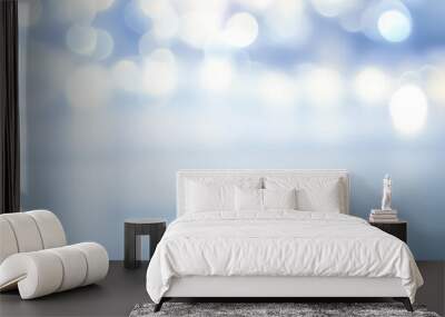 Abstract light blue blurred background for presentation with beautiful round bokeh. Wall mural