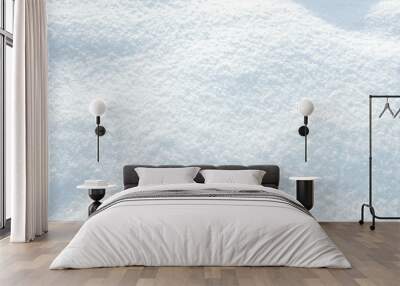 Beautiful background image of winter nature - texture pure fluffy fresh snow with a bluish tint. Wall mural